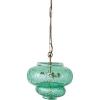imageCreative CoOp Metal and Pressed Glass Pendant Lamp Green with Antique Brass Finish