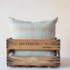 imageCreative CoOp Plaid HandWoven Cotton Pillow Mint Pink and Tan Square Multi