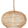 imageCreative CoOp Round Wicker Pendant Light with Thick Rope Cord
