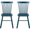 imageCreative CoOp Rubberwood Dining Chair with Slatted Back Blue Set of 2