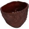 imageCreative CoOp Stoneware Organic Shaped Planter with Raised Dots and Reactive Glaze Brown