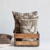 imageCreative CoOp Woven Fabric IndoorOutdoor Lumbar Pillow with Botanical and Applique Brown and Tan