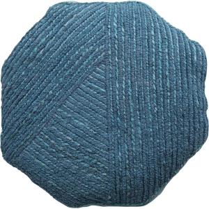 imageCreative CoOp 16 Inches Cotton and Jute Embroidered Octagon Shaped Blue Pillow