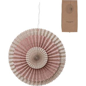imageCreative CoOp 21 Round 17 Round ampamp 8 Round Handmade Recycled Paper Pinwheels Ornament with LED String in Kraft Box Red ampamp Cream Color