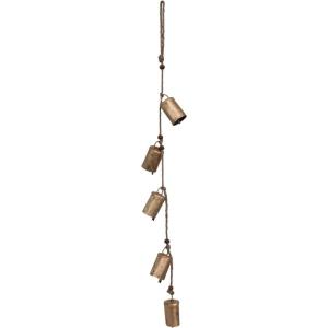 imageCreative CoOp 28quot Hanging Metal Bells on Jute Rope