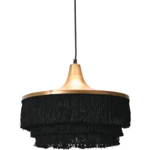imageCreative CoOp DF2199 Metal Pendant Fringe Ceiling Lights Charcoal Grey