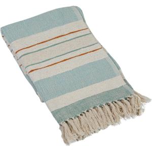 imageCreative CoOp Striped Woven Cotton and Linen Throw with Fringe Multicolor