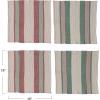 imageCreative CoOp 18 Square Cotton Napkins wStripes ampamp Jute ampamp Wood Ring Tie Multi Color Set of 4