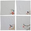 imageCreative CoOp 18 Square Cotton Slub Printed Napkins w Embroidery Multi Color Set of 4