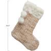 imageCreative CoOp 1912quotH Fabric Boucl Stocking wFaux Fur Trim Poms Pink ampamp White Textiles Multi