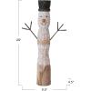imageCreative CoOp 20 H HandCarved Mango Wood and Metal Snowman Black White and Natural