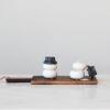 imageCreative CoOp 3Level Marble Snowman Shaped Pinch Pots with Hat Lid White and Black