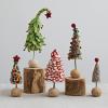 imageCreative CoOp 3quot Round x 10quot H Handmade Wool Felt Tree wPom Poms ampamp Wood Ball Base Multi Color