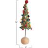 imageCreative CoOp 3quot Round x 10quot H Handmade Wool Felt Tree wPom Poms ampamp Wood Ball Base Multi Color