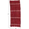 imageCreative CoOp 72quot L x 14quot W Woven Wool Blend Slub Table Runner wStripes ampamp Fringe Burgundy