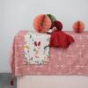 imageCreative CoOp 84quot L x 60quot W Cotton Printed Tablecloth wPattern ampamp Tassels Red White ampamp Gold Color