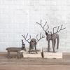 imageCreative CoOp 95quot Handmade Wool Felt and Wire Reindeer Grey