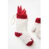 imageCreative CoOp Crocheted Fabric Stocking Cream and RedMulticolor