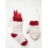 imageCreative CoOp Crocheted Fabric Stocking Cream and RedMulticolor