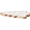 imageCreative CoOp Enameled Mango Wood Christmas Tree Shaped Tray White and Natural