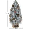 imageCreative CoOp Large Christmas Tree with Ornaments Pinecones Glitter and Wood Slice Base Multicolor