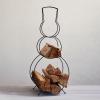 imageCreative CoOp Metal Snowman Shaped Log Holder Black