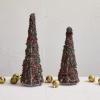 imageCreative CoOp Metal and Glass Beaded Christmas Tree Red and Green