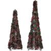 imageCreative CoOp Metal and Glass Beaded Christmas Tree Red and Green