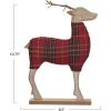 imageCreative CoOp Plaid Wood and Fabric Deer with Metal Antlers Multicolor