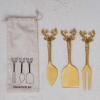 imageCreative CoOp Reindeer Handle Brass Cheese Knives Brass Set of 3