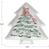 imageCreative CoOp Stoneware Tree Shaped Plate with Christmas Tree Multi Color