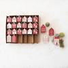 imageCreative CoOp Wood Advent Calendar Houses Red White and Natural Set of 24