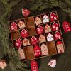 imageCreative CoOp Wood Advent Calendar Houses Red White and Natural Set of 24