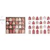 imageCreative CoOp Wood Advent Calendar Houses Red White and Natural Set of 24