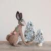 imageCreative CoOp Wool Rabbit with Flowers Brown Pink and Green