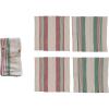 imageCreative CoOp 18 Square Cotton Napkins wStripes ampamp Jute ampamp Wood Ring Tie Multi Color Set of 4
