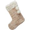 imageCreative CoOp 1912quotH Fabric Boucl Stocking wFaux Fur Trim Poms Pink ampamp White Textiles Multi