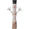 imageCreative CoOp 20 H HandCarved Mango Wood and Metal Snowman Black White and Natural