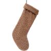 imageCreative CoOp 21quot H Boucl Fabric Stocking Brown Textiles