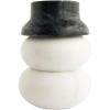 imageCreative CoOp 3Level Marble Snowman Shaped Pinch Pots with Hat Lid White and Black