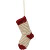 imageCreative CoOp Crocheted Fabric Stocking Cream and RedMulticolor