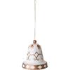 imageCreative CoOp HandPainted Plastic Bell Ornament with Jute Hanger White and Gold
