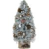 imageCreative CoOp Large Christmas Tree with Ornaments Pinecones Glitter and Wood Slice Base Multicolor