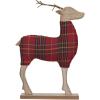 imageCreative CoOp Plaid Wood and Fabric Deer with Metal Antlers Multicolor