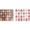 imageCreative CoOp Wood Advent Calendar Houses Red White and Natural Set of 24