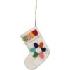 imageCreative CoOp Wool Felt Stocking Ornament with Applique Multicolor5L x 5W x 1H