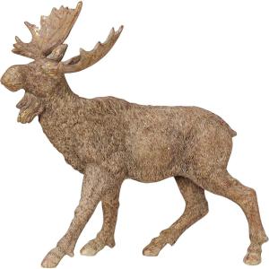 imageCreative CoOp Resin Standing Moose Antique Gold Finish
