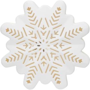 imageCreative CoOp Stoneware Bisque LED Snowflake with CutOuts White