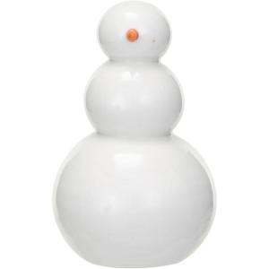imageCreative CoOp Stoneware Snowman Decor White and Orange