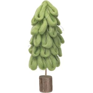 imageCreative CoOp Wool Tree with Gold Cord and Wood Base Light Green